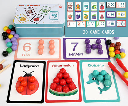 Montessori Pinch Beads Counting & Matching Game for Kids