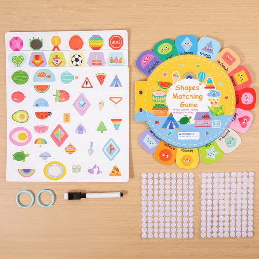 Shapes Matching Game Book – Early Math Learning Activity Toy (Ages 3+)