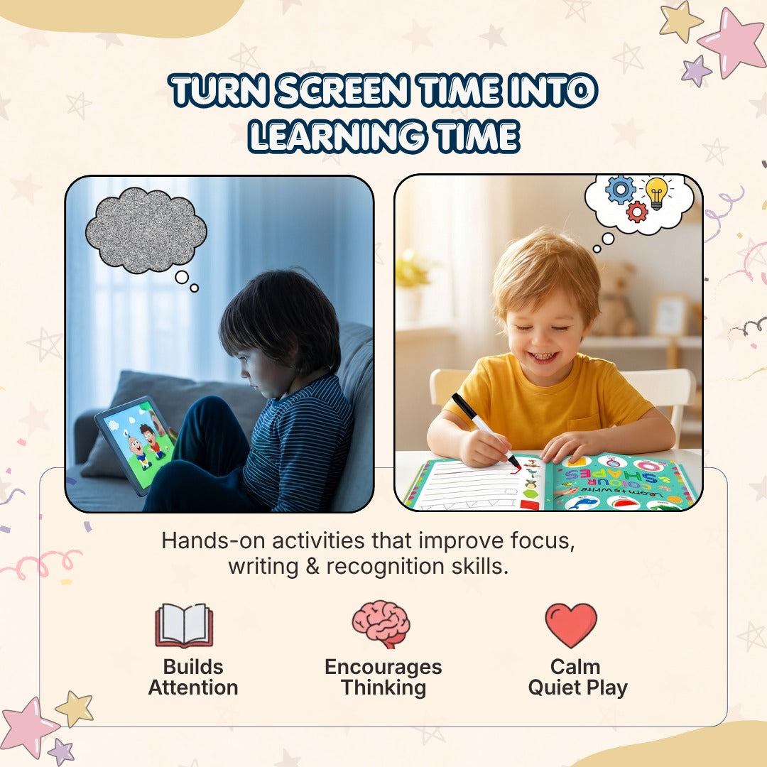 Learn to Write Colours & Shapes – Reusable Activity Book