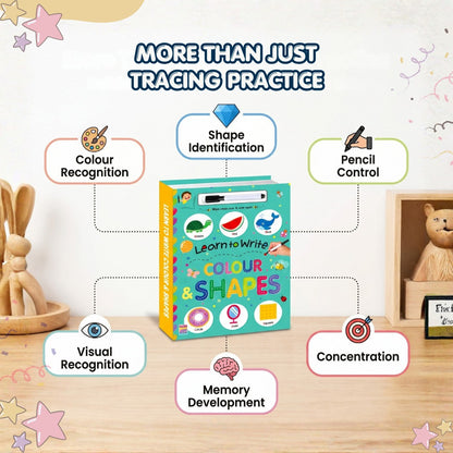 Learn to Write Colours & Shapes – Reusable Activity Book