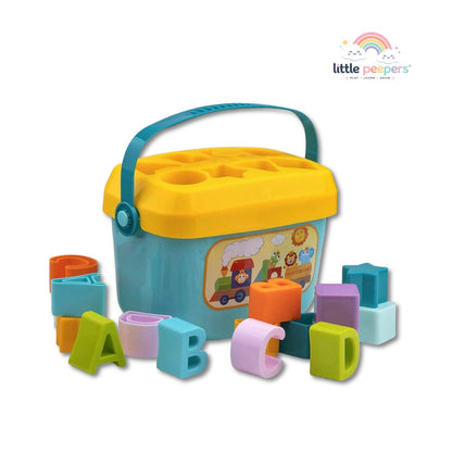 Alphabet & Shape Sorter Bucket – Educational Learning Toy for Toddlers