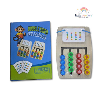 Double-Sided Color & Shape Matching Game – Montessori Wooden Learning Toy