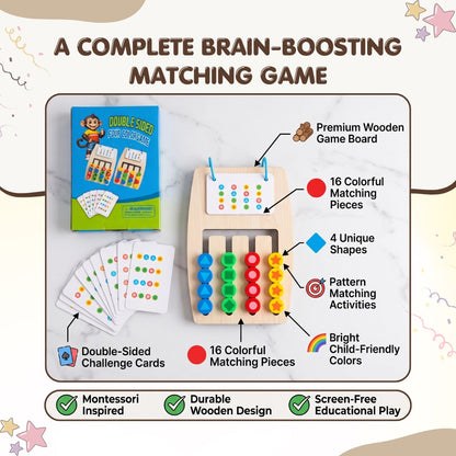 Double-Sided Color & Shape Matching Game – Montessori Wooden Learning Toy