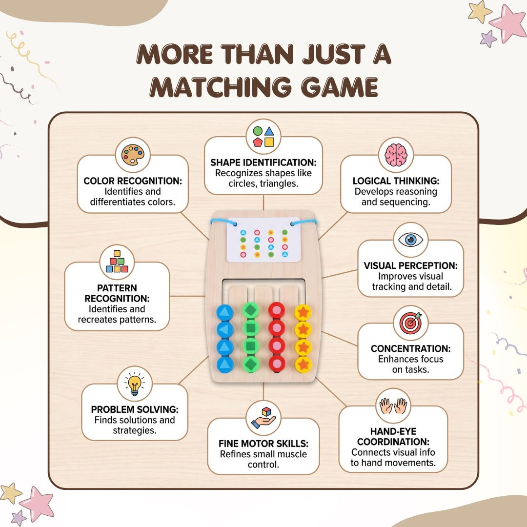 Double-Sided Color & Shape Matching Game – Montessori Wooden Learning Toy