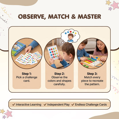 Double-Sided Color & Shape Matching Game – Montessori Wooden Learning Toy