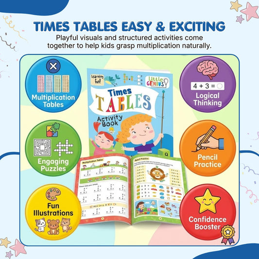 Little Geniuses Times Tables Activity Book