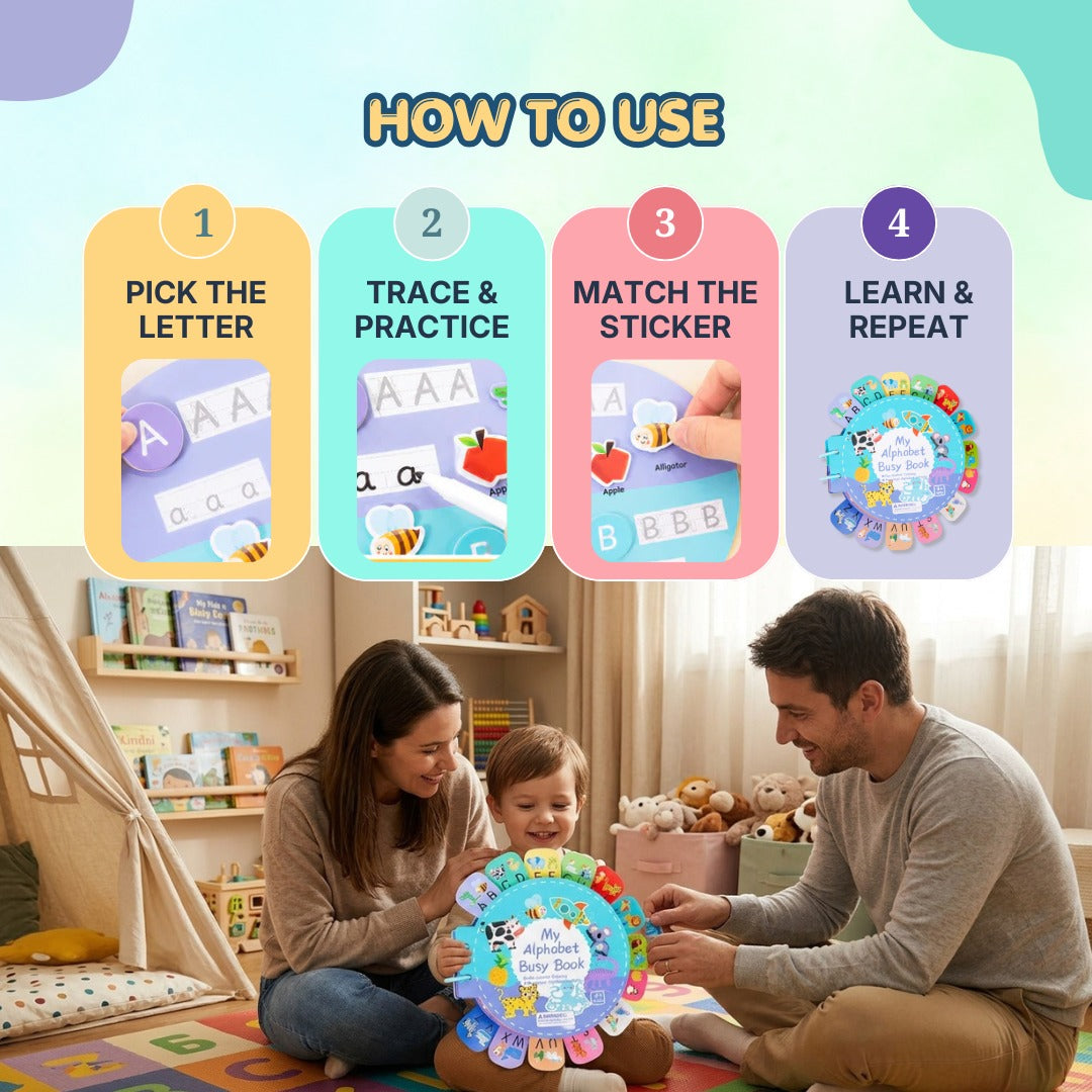 Alphabet Tracing Busy Book | Smart Learning Through Play | Improve Handwriting & Concentration | Ages 3+