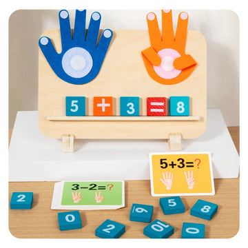 Montessori Math Toy [Finger Counting Wooden Game for Kids]
