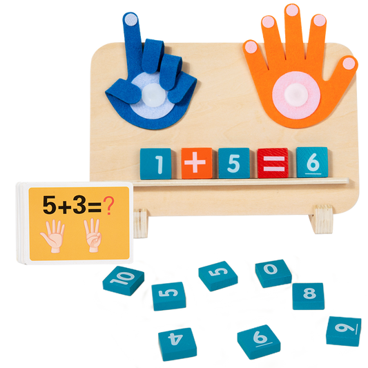 Montessori Math Toy [Finger Counting Wooden Game for Kids]