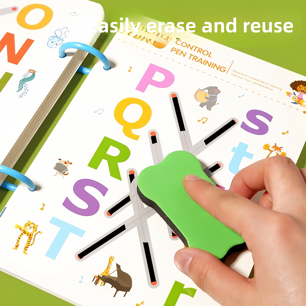 Montessori Pen Control Toy [Alphabet & Number Tracing Board for Kids]