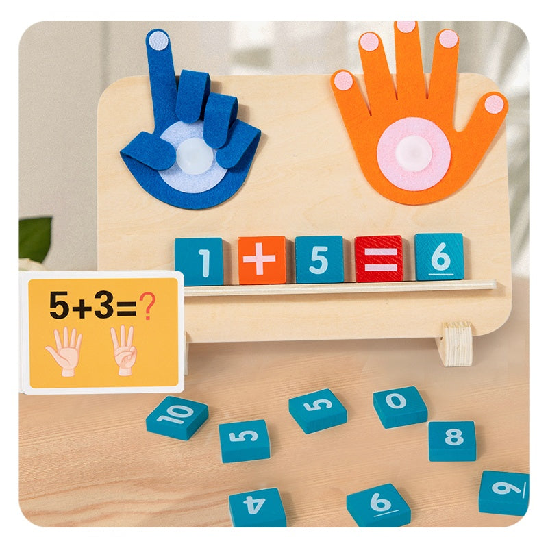 Montessori Math Toy [Finger Counting Wooden Game for Kids]