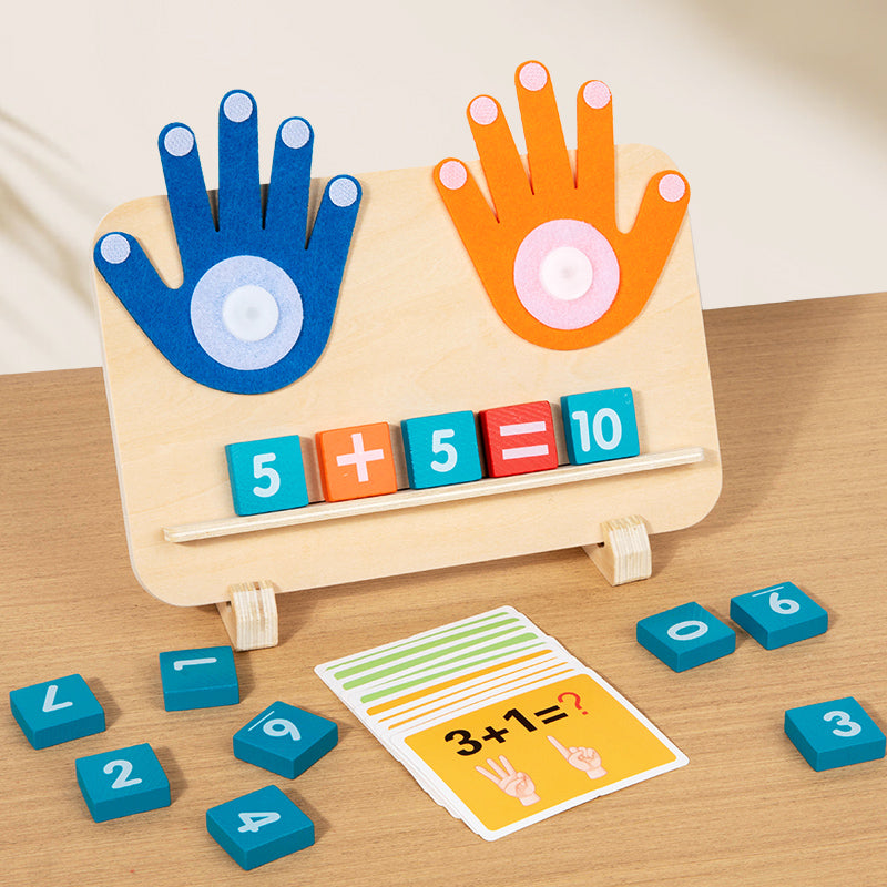 Montessori Math Toy [Finger Counting Wooden Game for Kids]