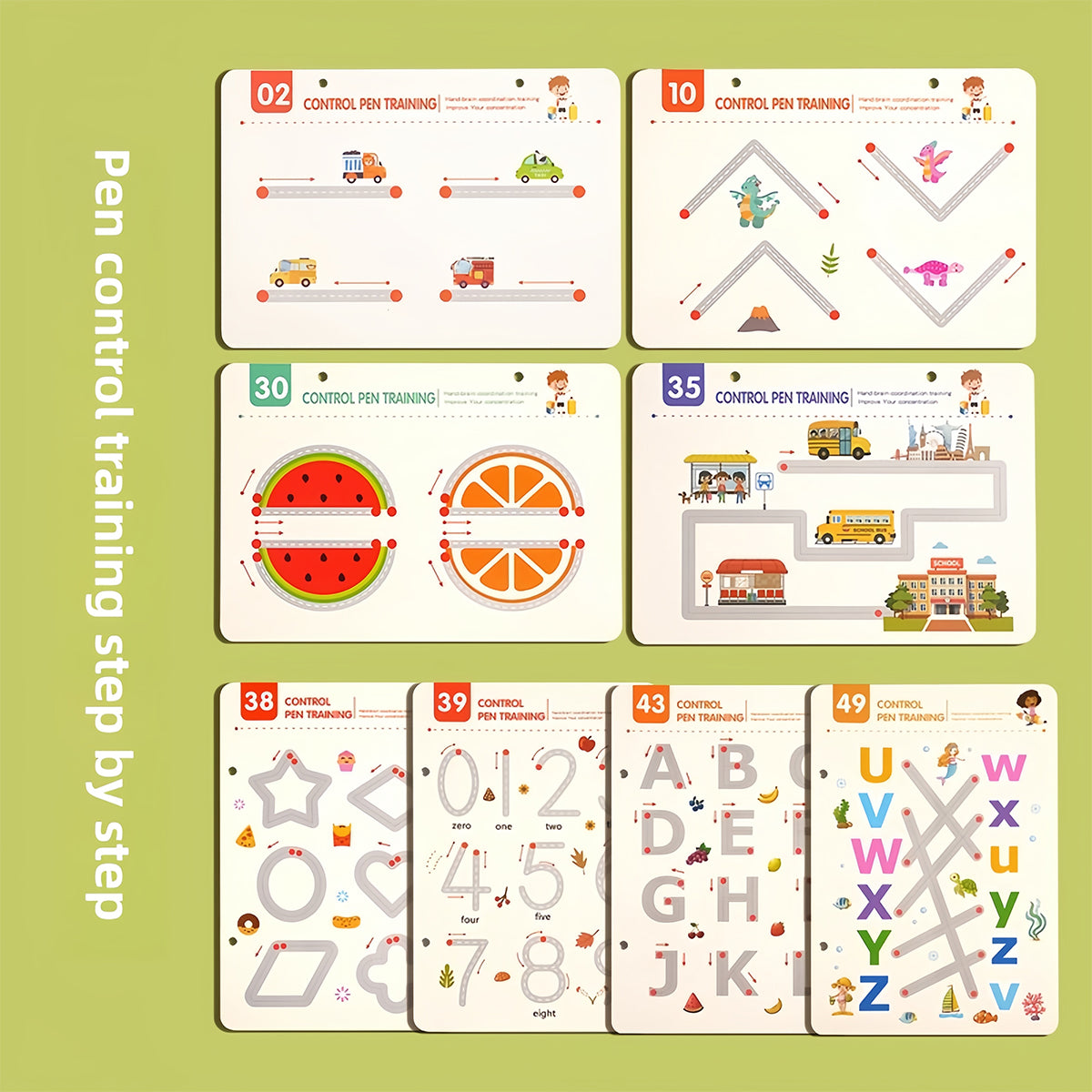 Montessori Pen Control Toy [Alphabet & Number Tracing Board for Kids]