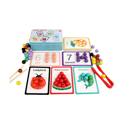 Montessori Pinch Beads Counting & Matching Game for Kids