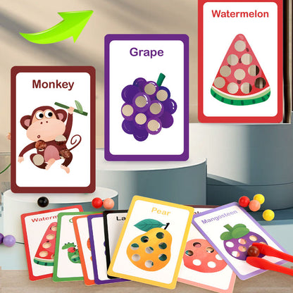 Montessori Pinch Beads Counting & Matching Game for Kids