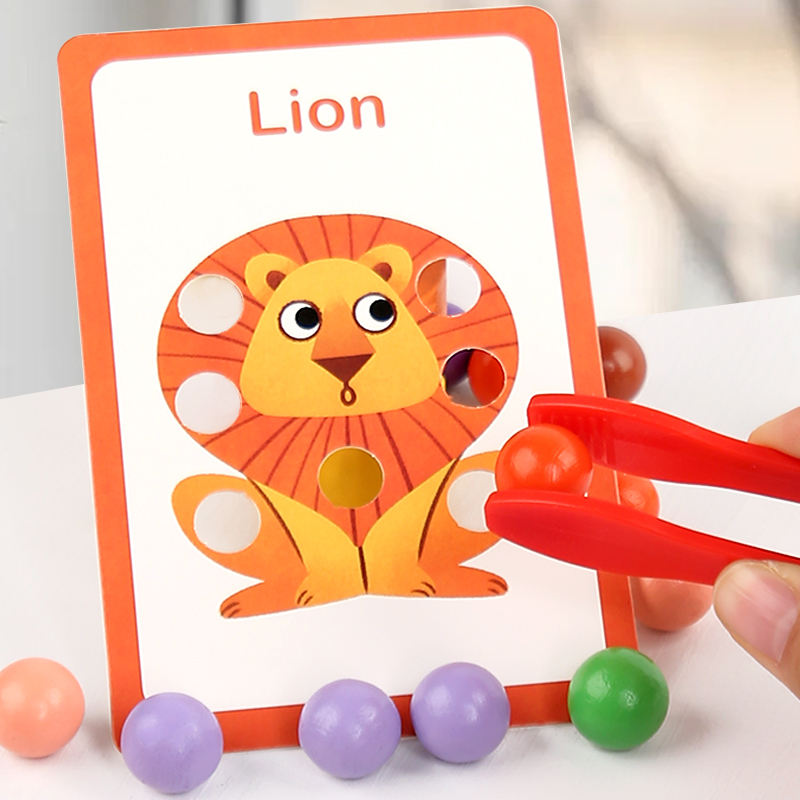 Montessori Pinch Beads Counting & Matching Game for Kids