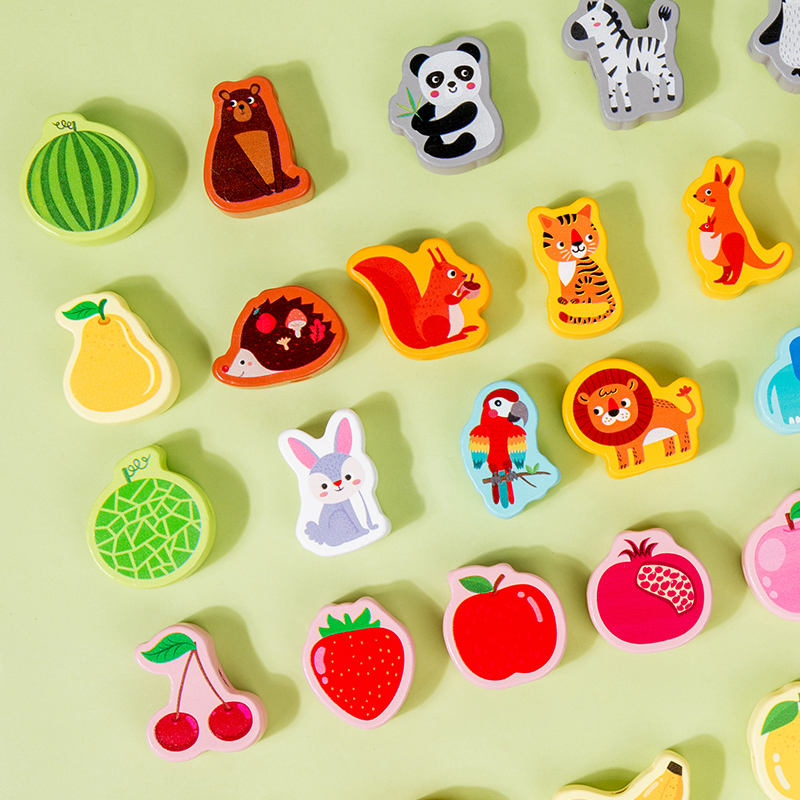 Wooden Animal & Vehicle Beads Set